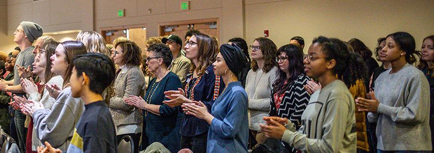 SPU students worship together in Upper Gwinn | photo by Jordan Hayward