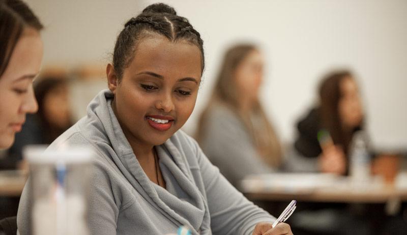 Student in classroom